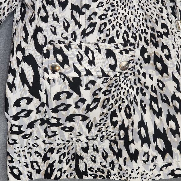 Chico's Zenergy Jacket Hooded Animal Print 3/4 Sleeve Lightweight Zip Up‎ Size 3 - Picture 5 of 8